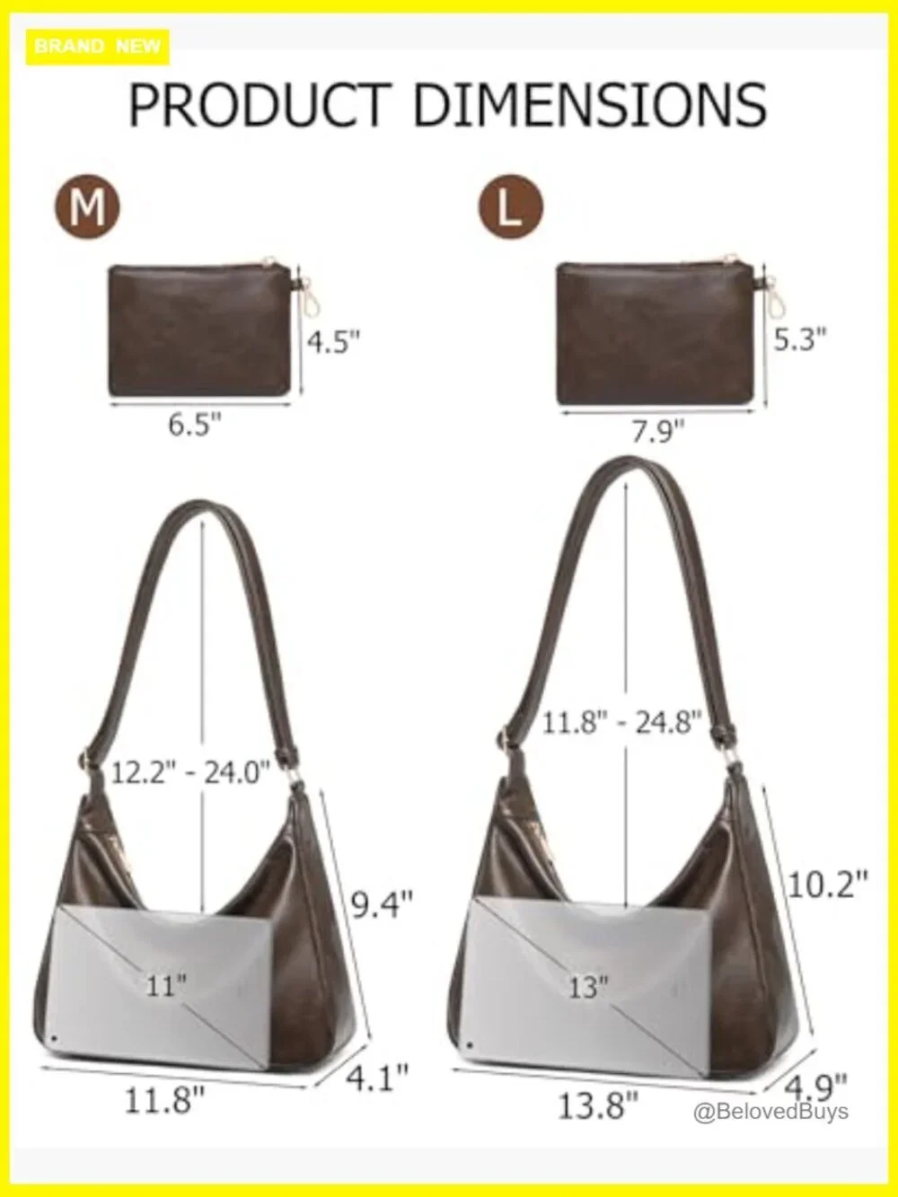 Soft Vegan Leather Hobo Bag Slouchy Crossbody Shoulder Tote Set with Mini Pouch